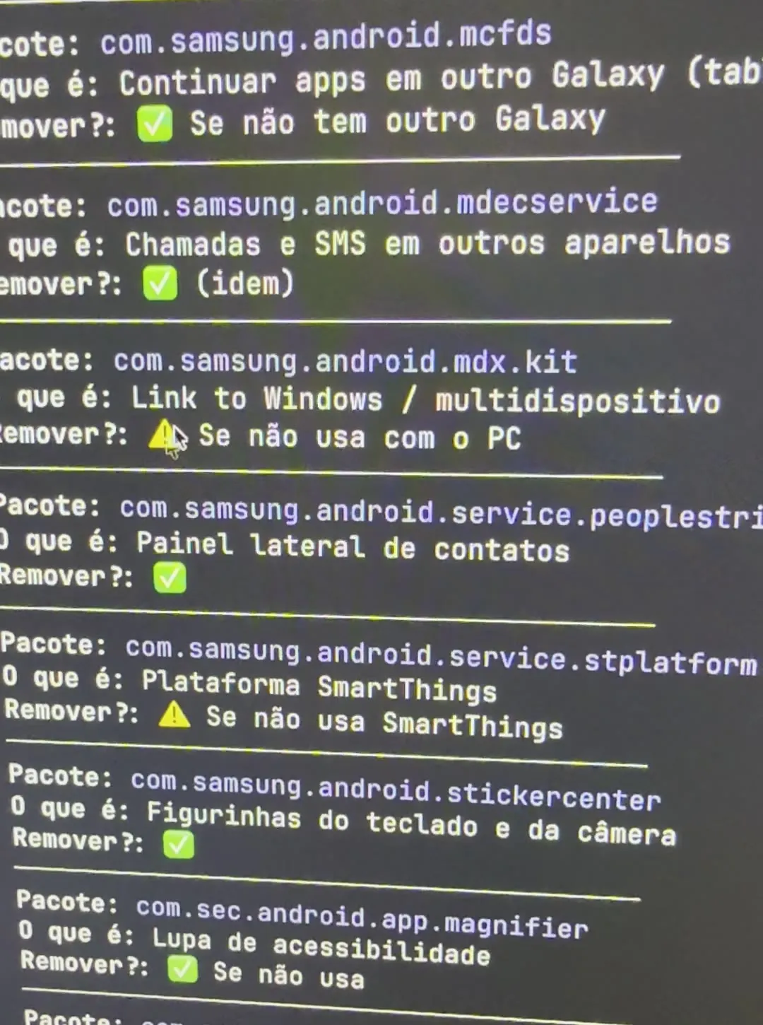 O Claude classificando cada pacote do celular