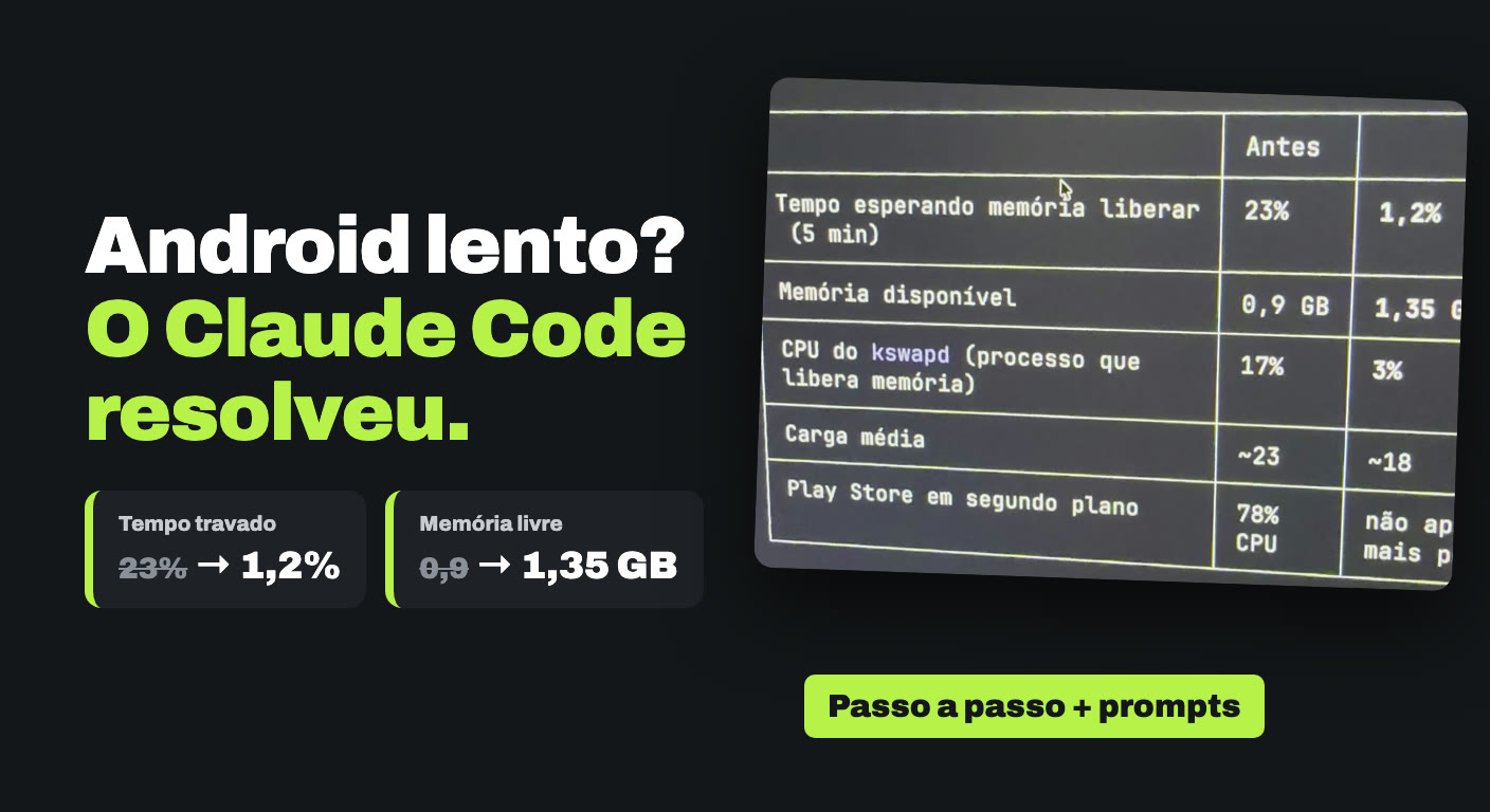 Android lento? Como otimizar o celular com o Claude Code (passo a passo)